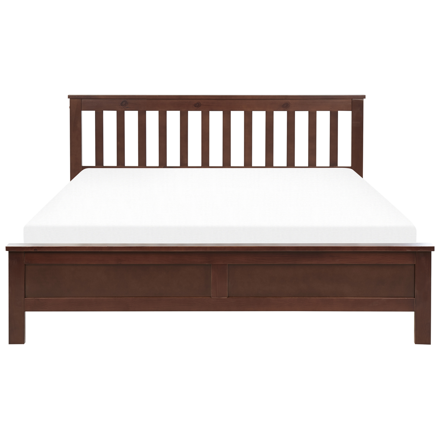 Bett mit Lattenrost Kiefernholz MAYENNE 160 x 200 cm Dunkelbraun