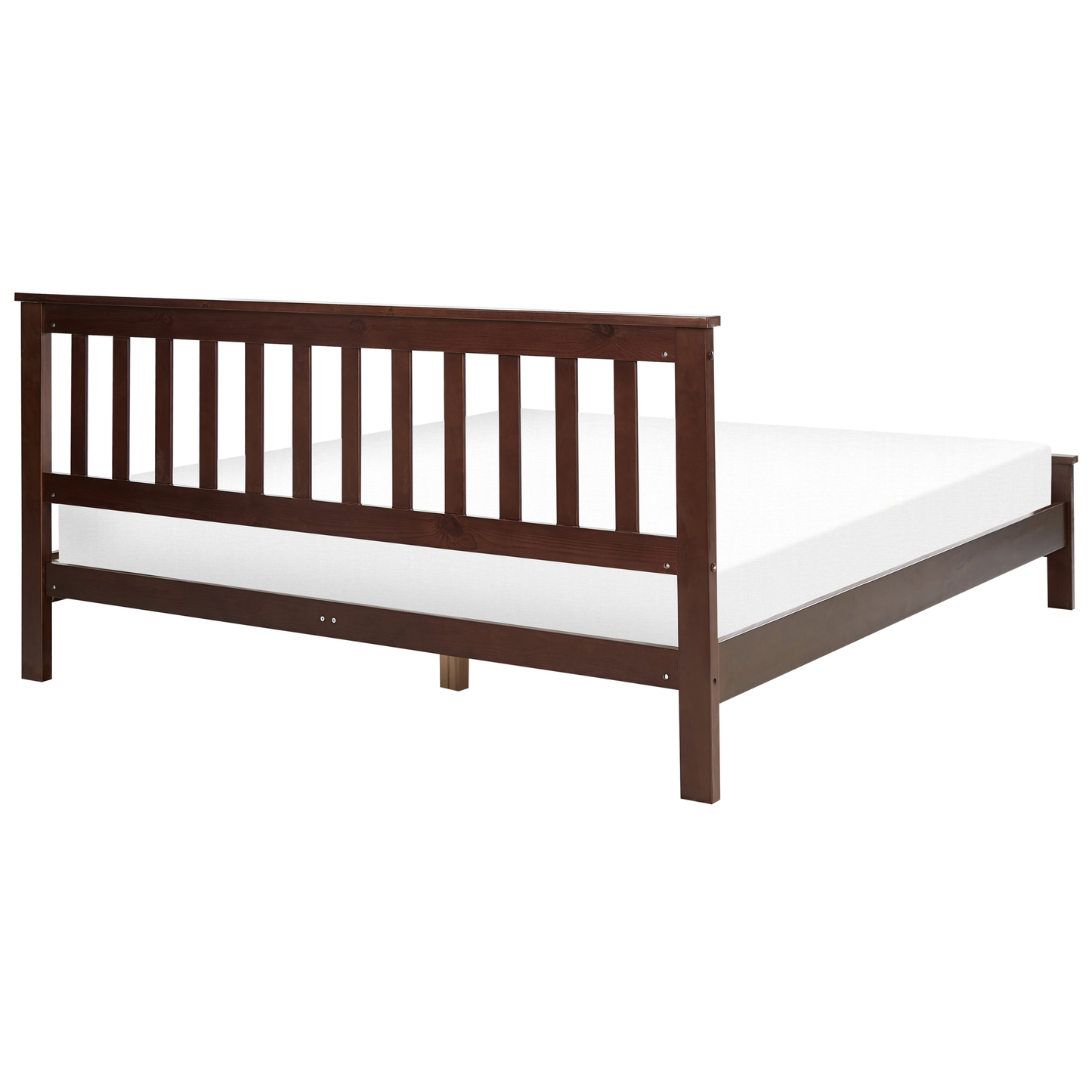 Bett mit Lattenrost Kiefernholz MAYENNE 160 x 200 cm Dunkelbraun