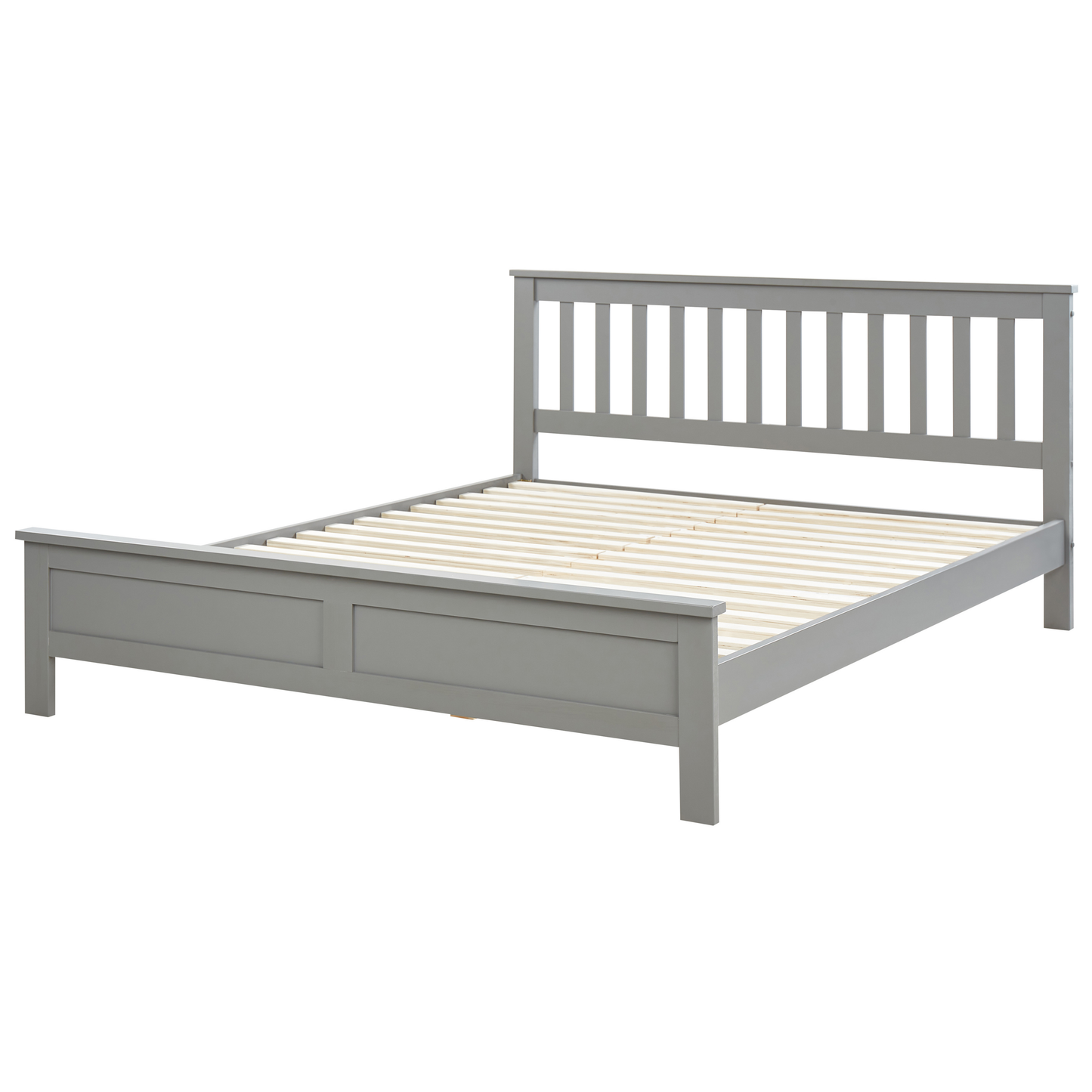 Bett mit Lattenrost Kiefernholz MAYENNE 160 x 200 cm Grau
