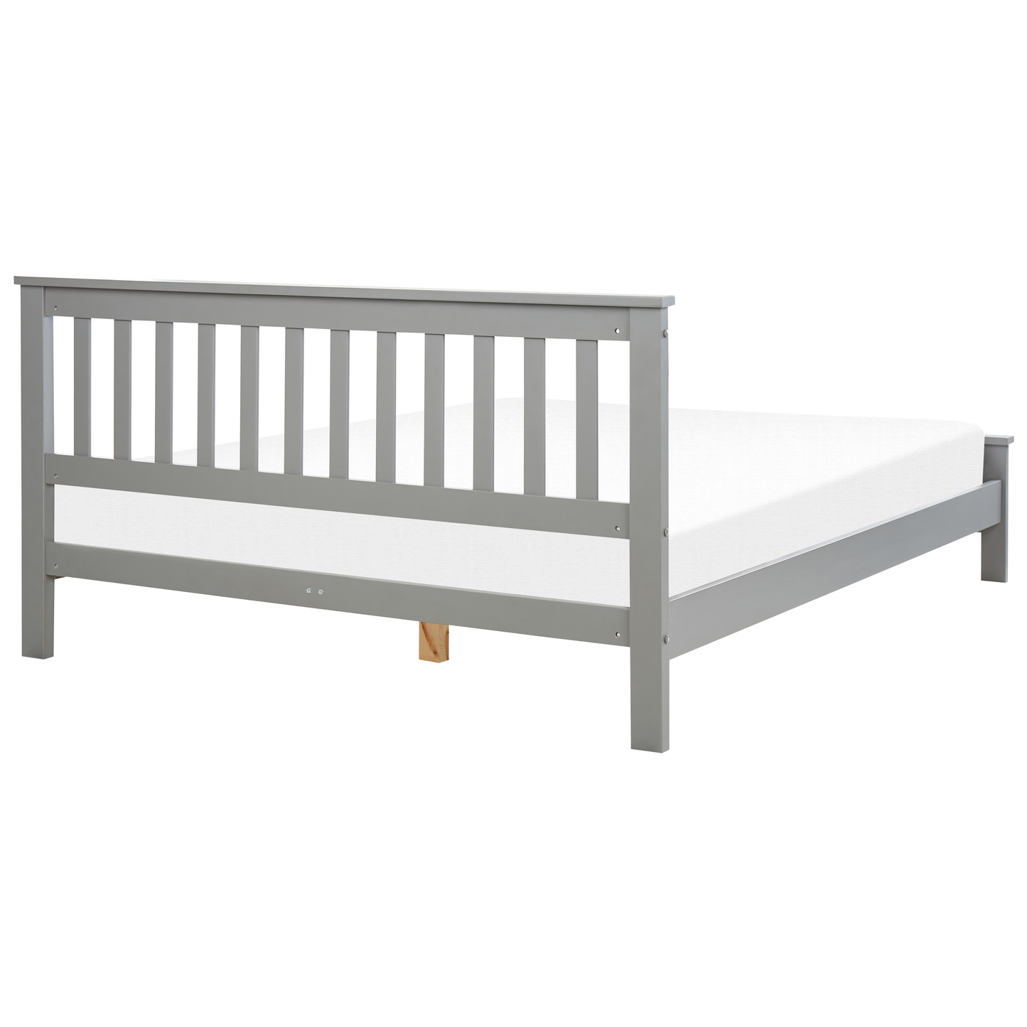Bett mit Lattenrost Kiefernholz MAYENNE 160 x 200 cm Grau