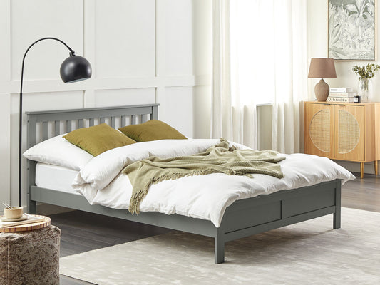 Bett mit Lattenrost Kiefernholz MAYENNE 140 x 200 cm Grau