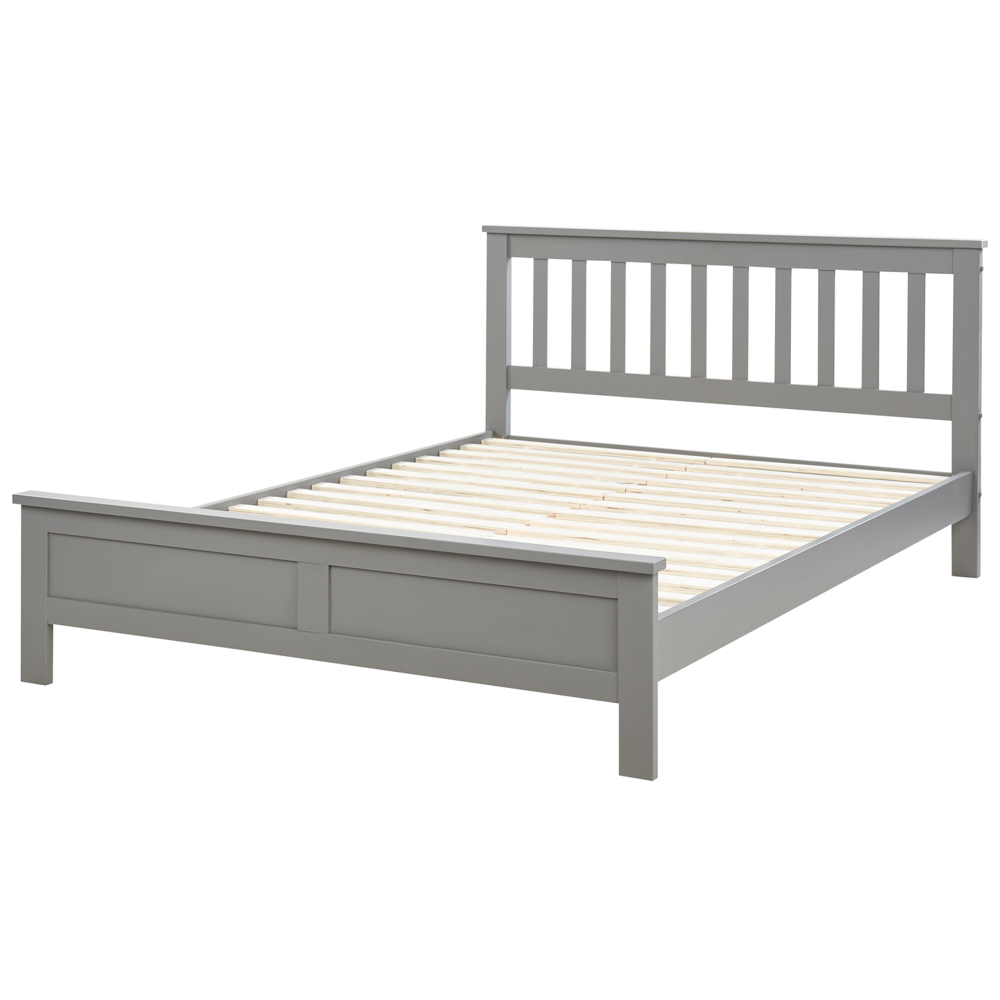 Bett mit Lattenrost Kiefernholz MAYENNE 140 x 200 cm Grau