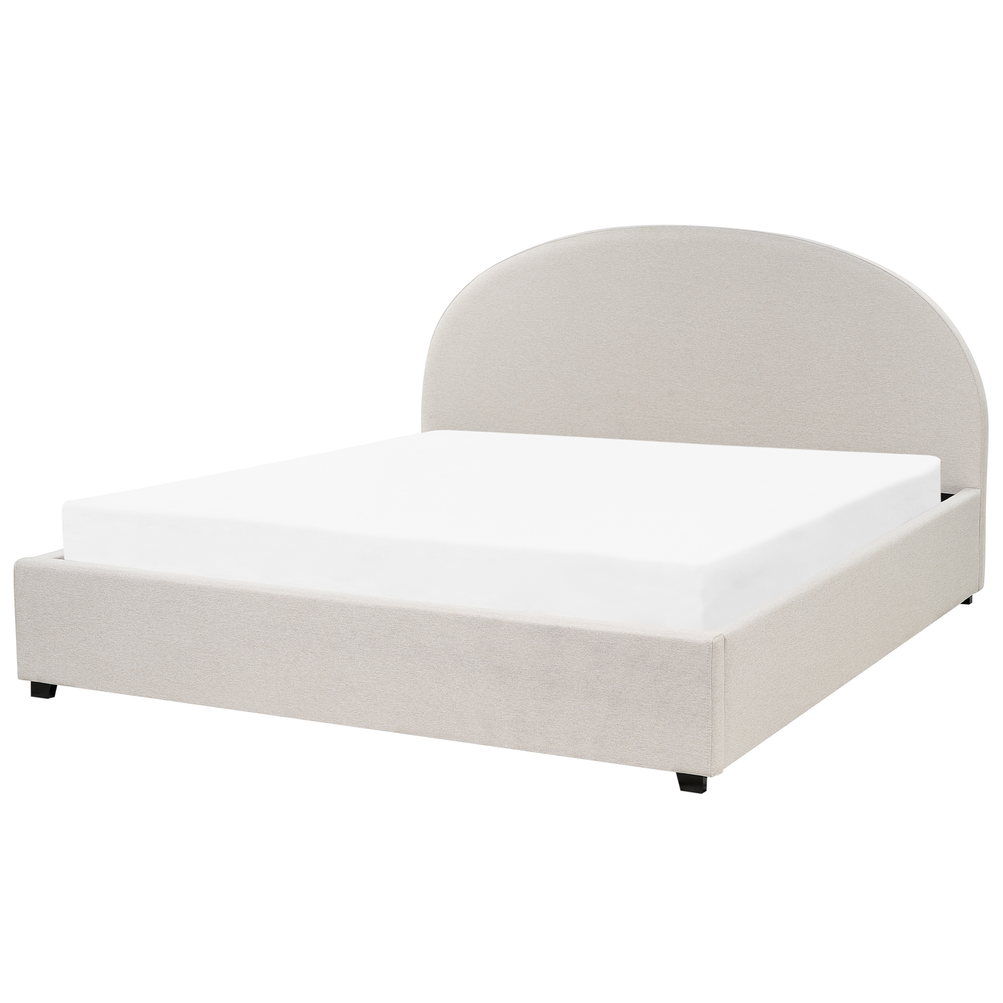 Bett mit Stauraum Stoff VAUCLUSE 180 x 200 cm Hellbeige