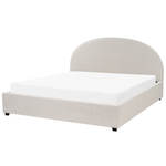 Bett mit Stauraum Stoff VAUCLUSE 180 x 200 cm Hellbeige