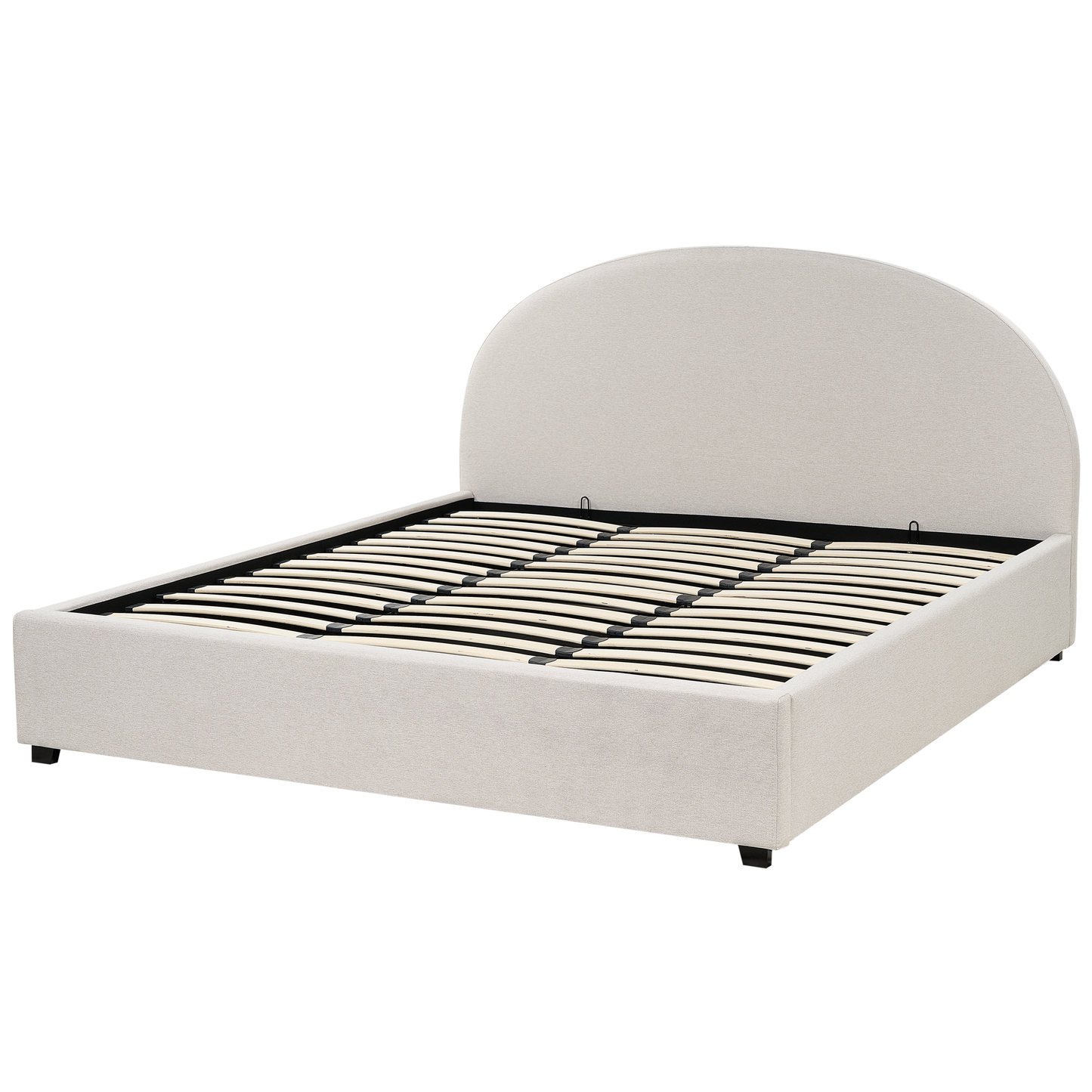 Bett mit Stauraum Stoff VAUCLUSE 180 x 200 cm Hellbeige