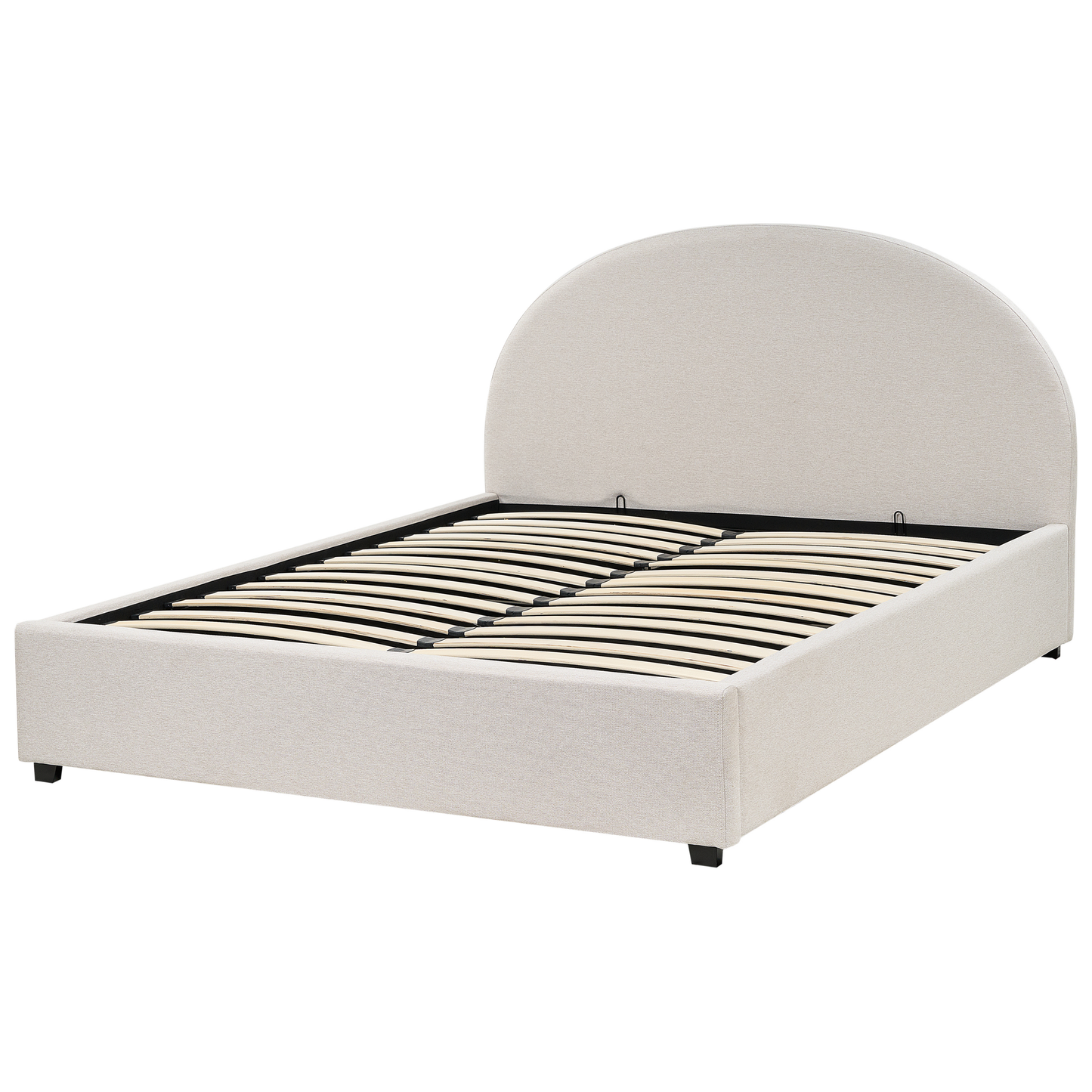 Bett mit Stauraum Stoff VAUCLUSE 160 x 200 cm Hellbeige