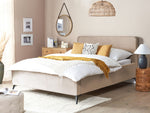 Bett mit Lattenrost Samtstoff VALOGNES 160 x 200 cm Taupe