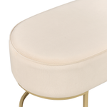 Bettbank Samtstoff cremefarben goldenes Gestell 104 cm MILRY