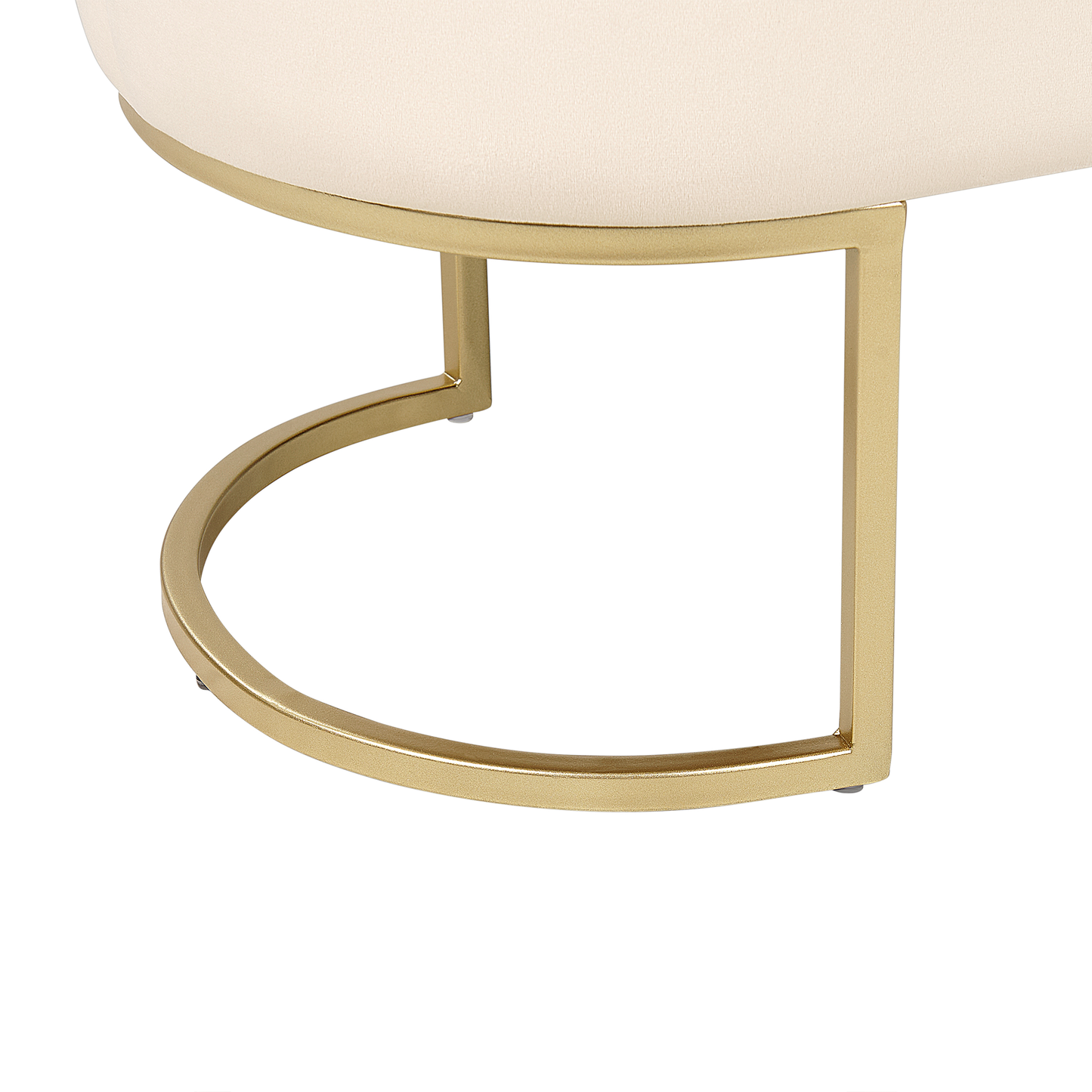 Bettbank Samtstoff cremefarben goldenes Gestell 104 cm MILRY