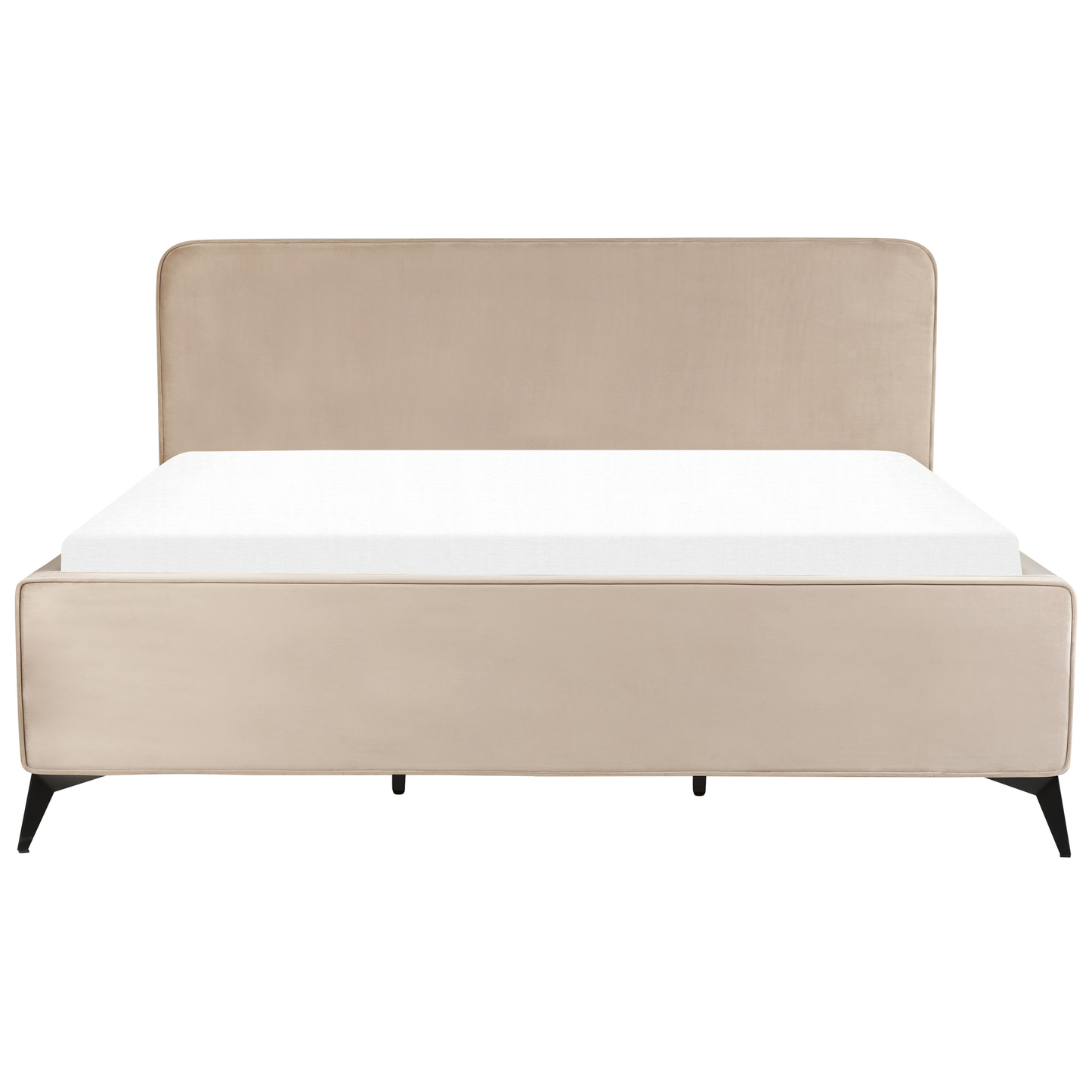 Bett mit Lattenrost Samtstoff VALOGNES 180 x 200 cm Taupe