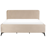 Bett mit Lattenrost Samtstoff VALOGNES 180 x 200 cm Taupe