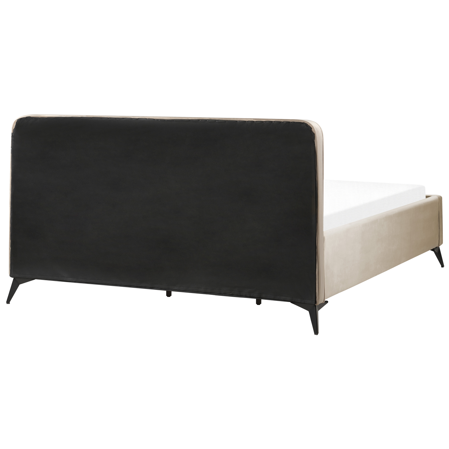 Bett mit Lattenrost Samtstoff VALOGNES 180 x 200 cm Taupe