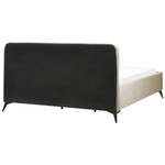 Bett mit Lattenrost Samtstoff VALOGNES 180 x 200 cm Taupe