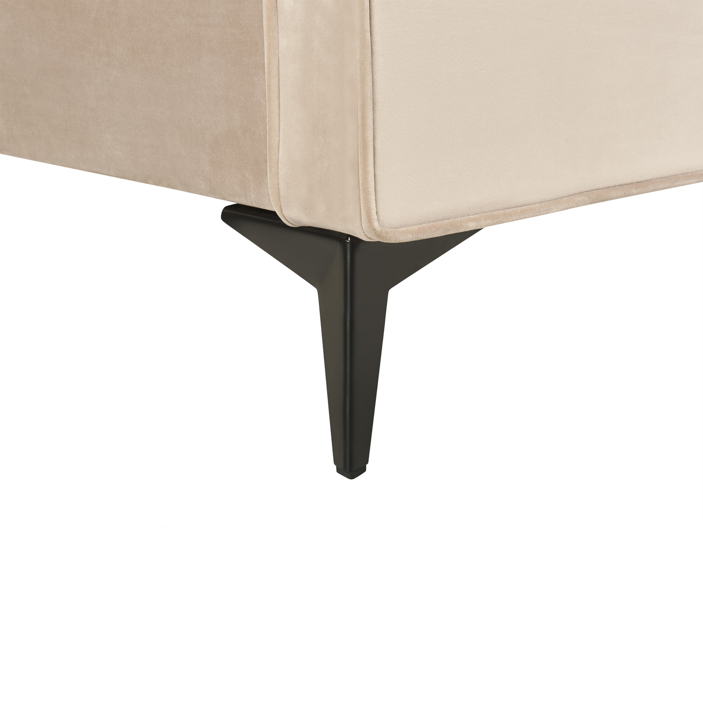 Bett mit Lattenrost Samtstoff VALOGNES 180 x 200 cm Taupe