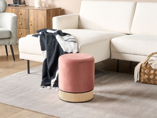 Pouf Samtstoff rosa ⌀ 35 cm rund YANKTON