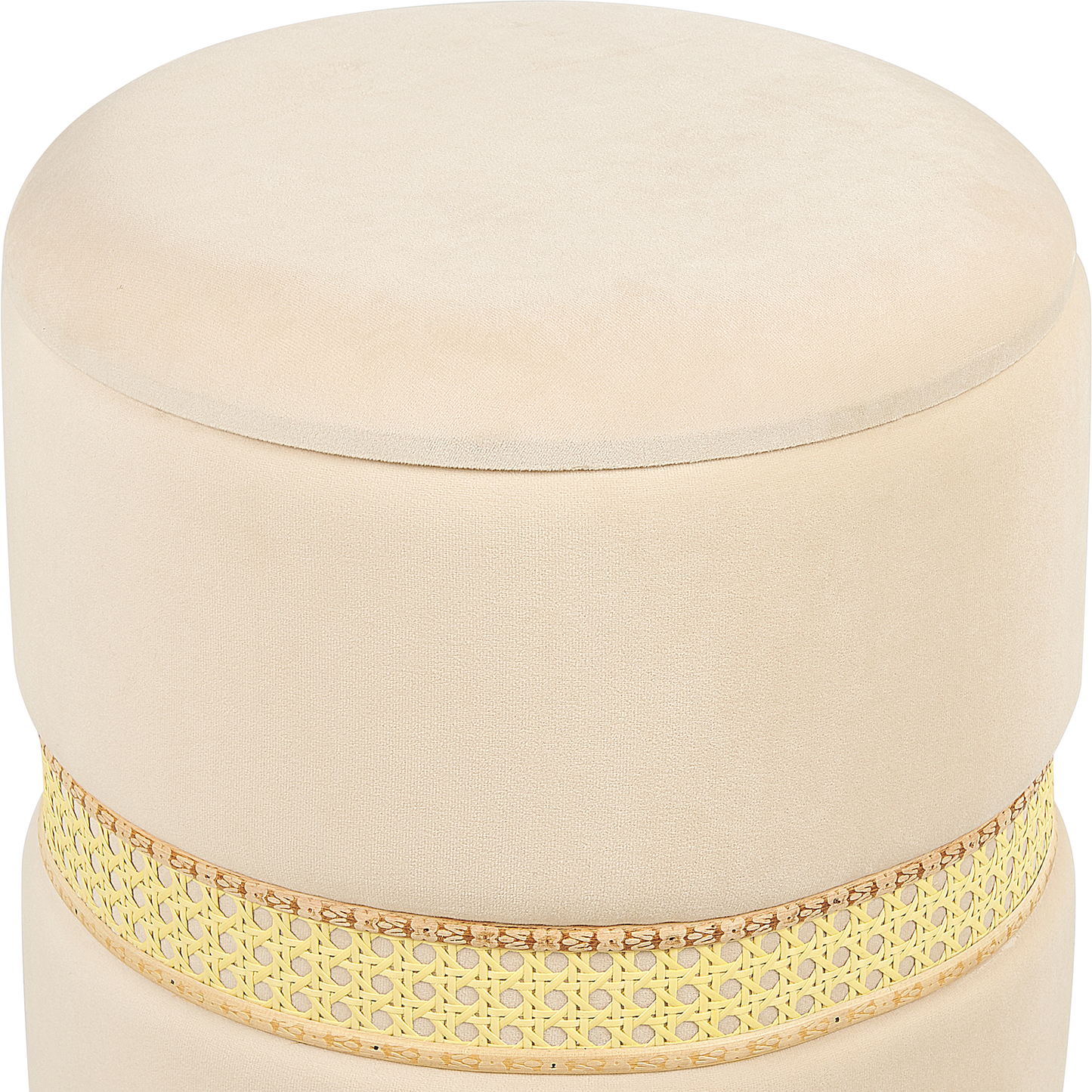 Pouf mit Stauraum Samtstoff creme 2er Set MEDFORD