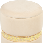 Pouf mit Stauraum Samtstoff creme 2er Set MEDFORD