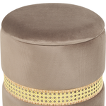 Pouf mit Stauraum Samtstoff taupe 2er Set MEDFORD