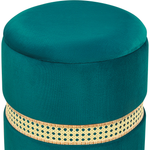 Pouf mit Stauraum Samtstoff blaugrün 2er Set MEDFORD