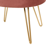 Pouf mit Stauraum Samtstoff rosa / gold SILAS