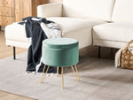 Pouf mit Stauraum Samtstoff mintgrün / gold SILAS
