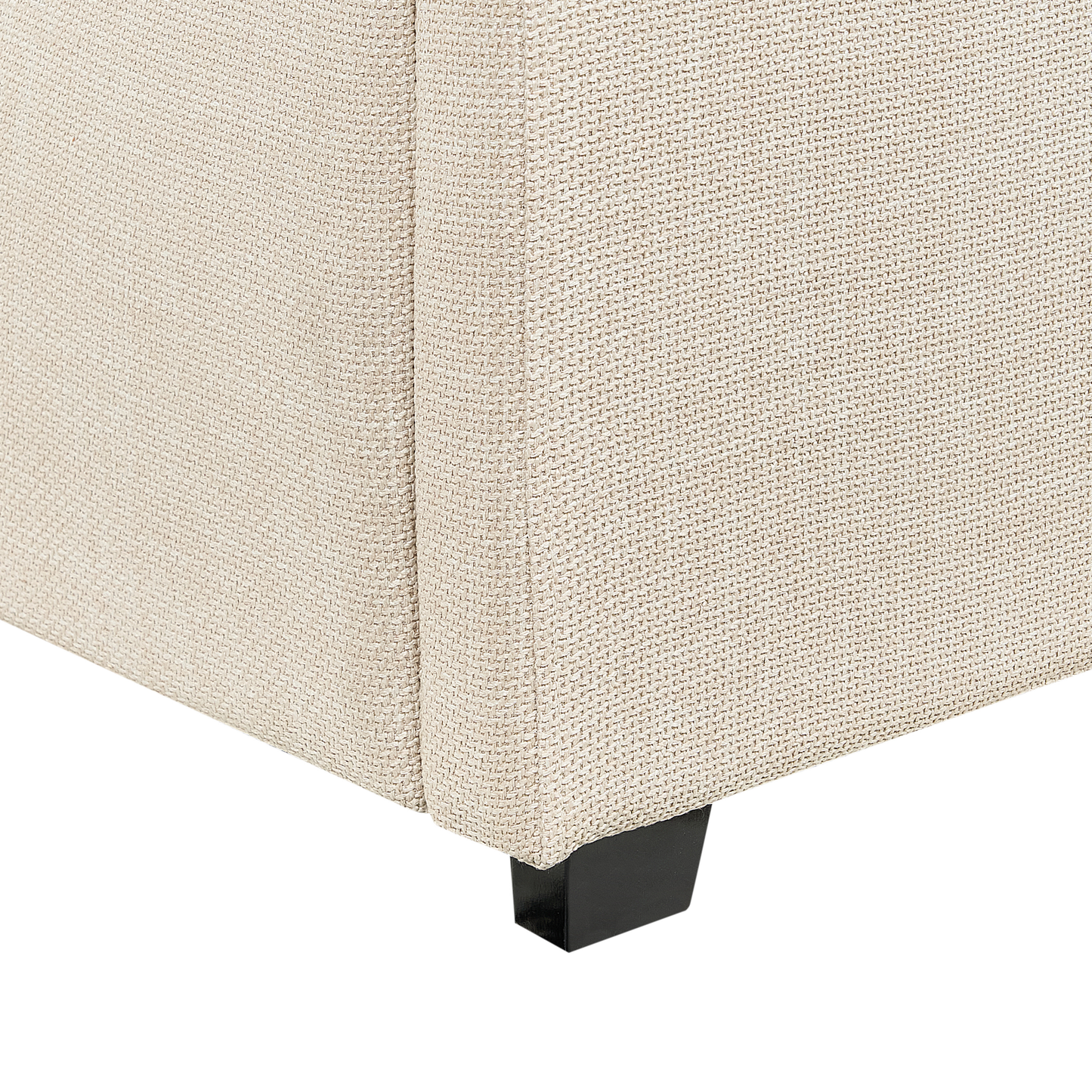Bett mit Stauraum Stoff VAUCLUSE 180 x 200 cm Sandbeige