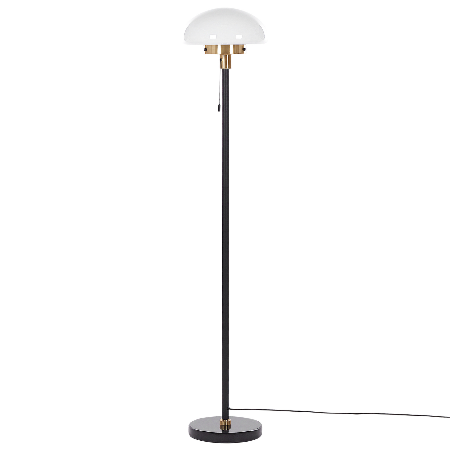 Stehlampe Metall schwarz / weiss / gold 150 cm rund MINIJA