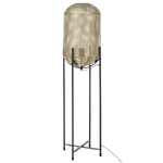 Stehlampe Metall messing / schwarz 107 cm oval Gitter-Design KAMINI