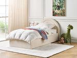 Kinderbett mit Stauraum Samtstoff ANET 90 x 200 cm Beige