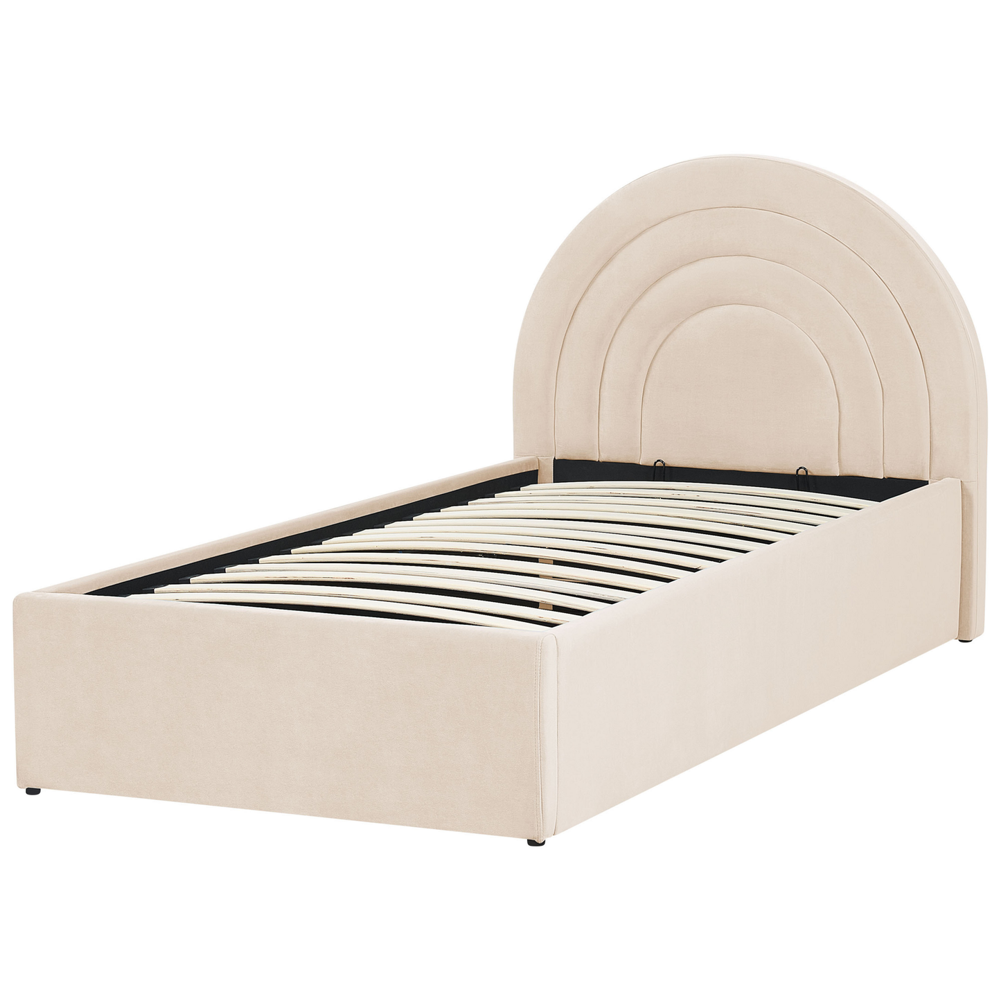Kinderbett mit Stauraum Samtstoff ANET 90 x 200 cm Beige