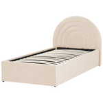 Kinderbett mit Stauraum Samtstoff ANET 90 x 200 cm Beige