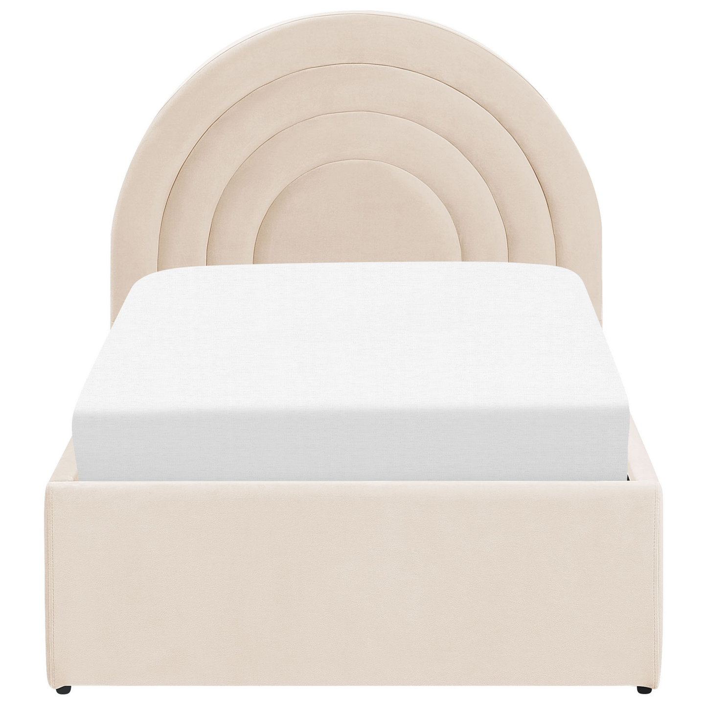 Kinderbett mit Stauraum Samtstoff ANET 90 x 200 cm Beige