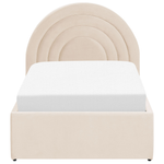 Kinderbett mit Stauraum Samtstoff ANET 90 x 200 cm Beige