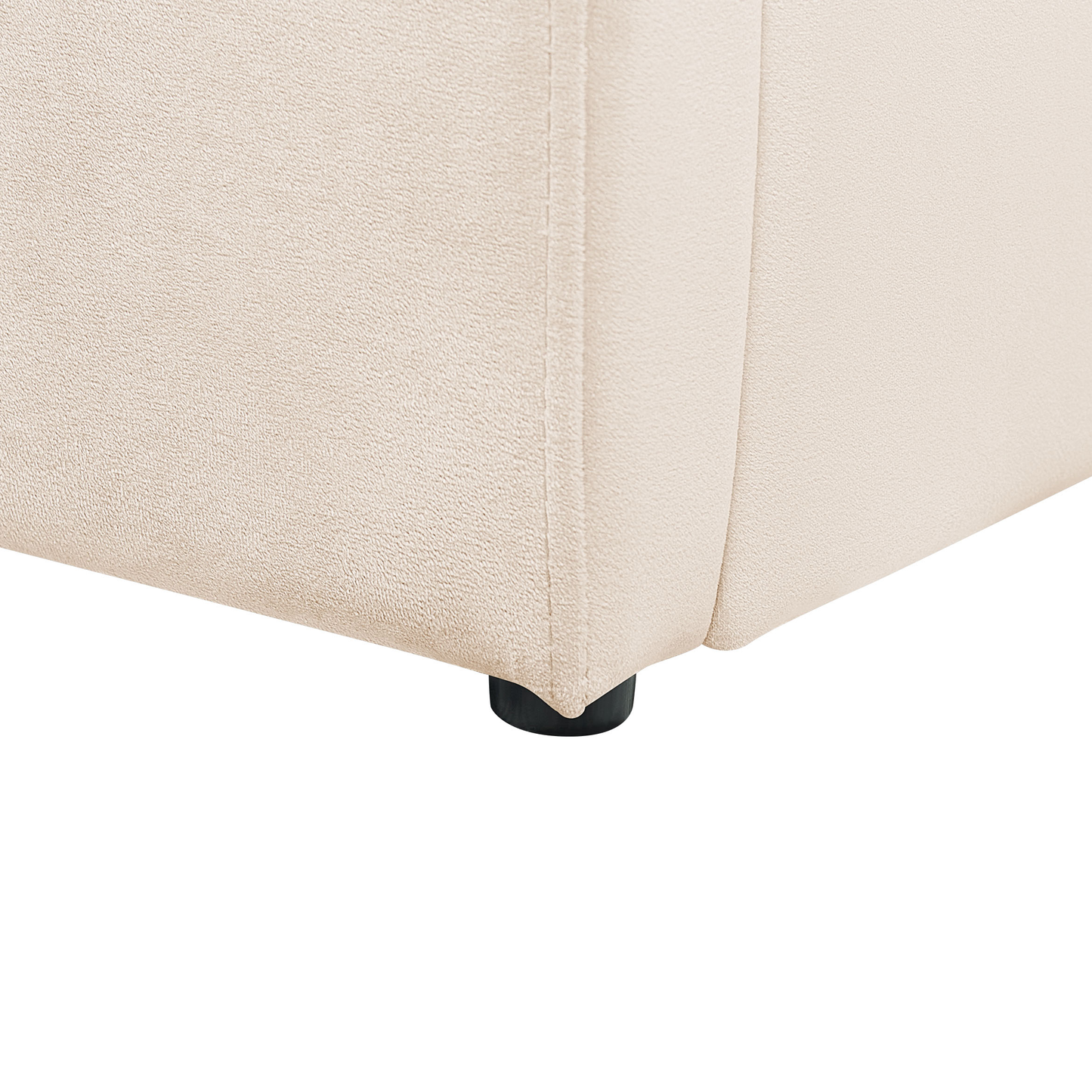 Kinderbett mit Stauraum Samtstoff ANET 90 x 200 cm Beige