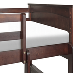 Hochbett Kiefernholz ALBON 90 x 200 cm Dunkelbraun