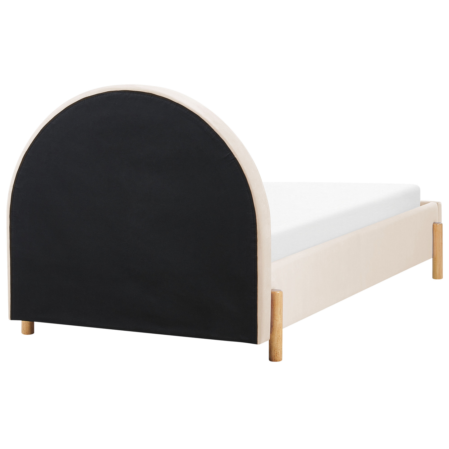 Polsterbett Samtstoff beige Lattenrost 90 x 200 cm ANET