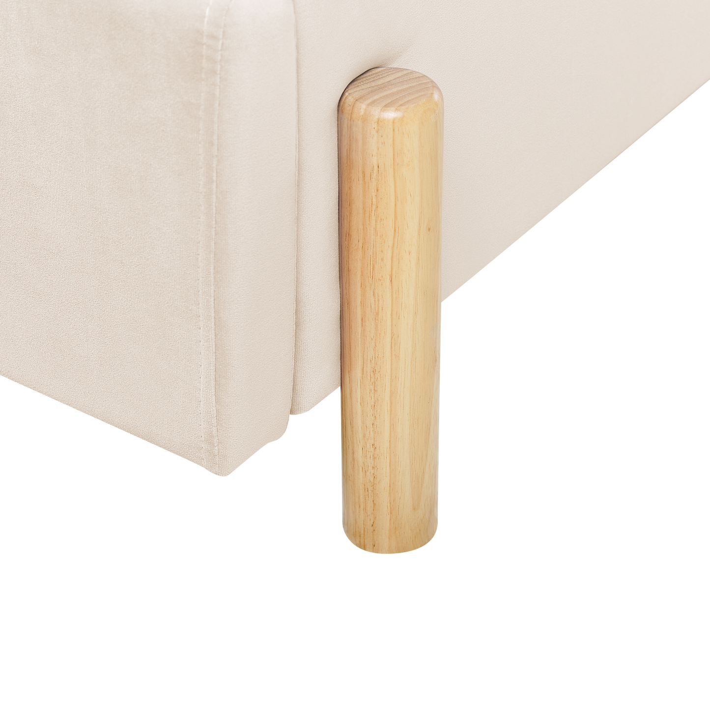 Polsterbett Samtstoff beige Lattenrost 90 x 200 cm ANET