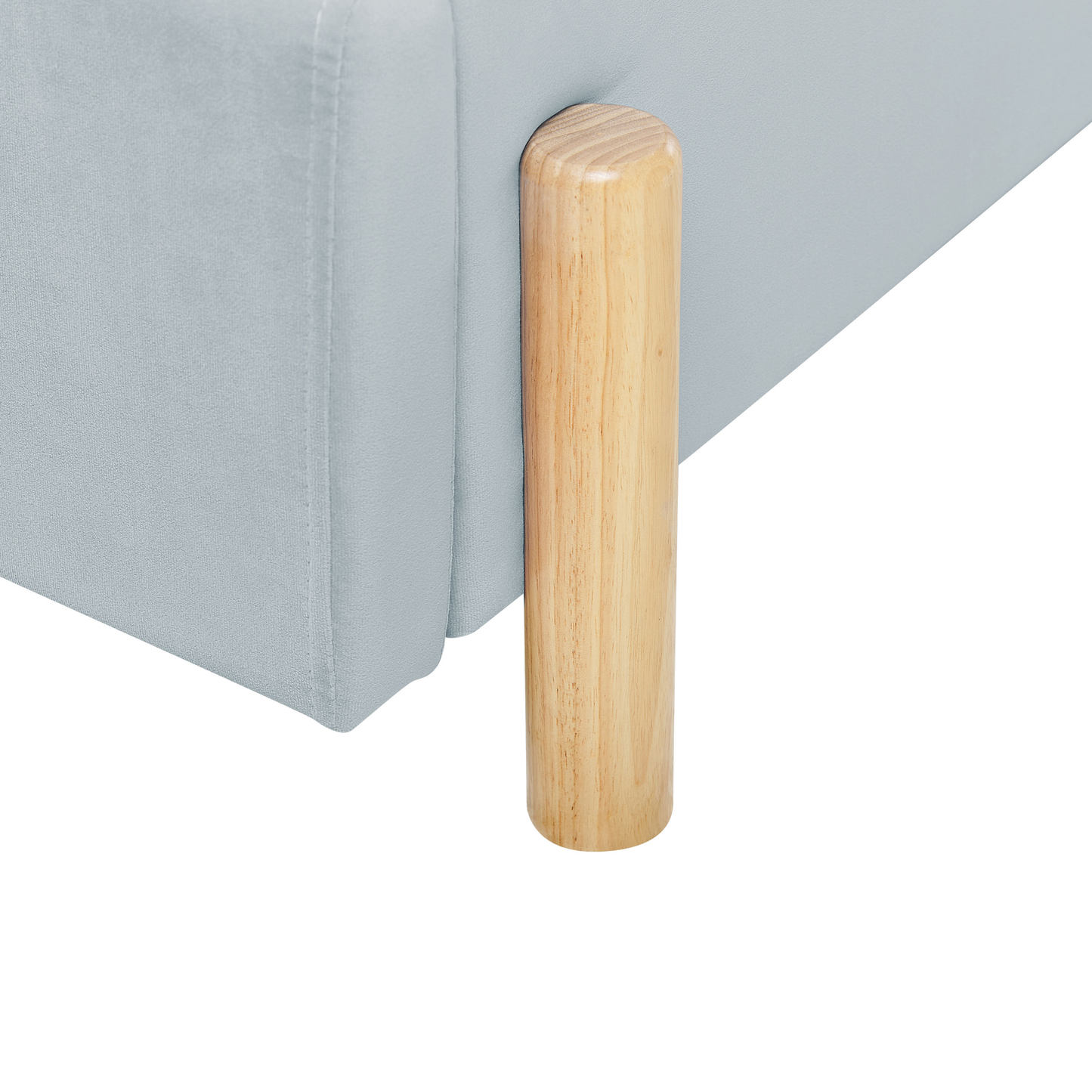 Polsterbett Samtstoff hellblau Lattenrost 90 x 200 cm ANET