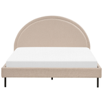 Bett mit Lattenrost Bouclé MARGUT 160 x 200 cm Beige