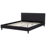 Bett mit LED Stoff FITOU 180 x 200 cm Schwarz
