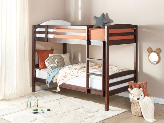Hochbett Kiefernholz REGAT 90 x 200 cm Dunkelbraun