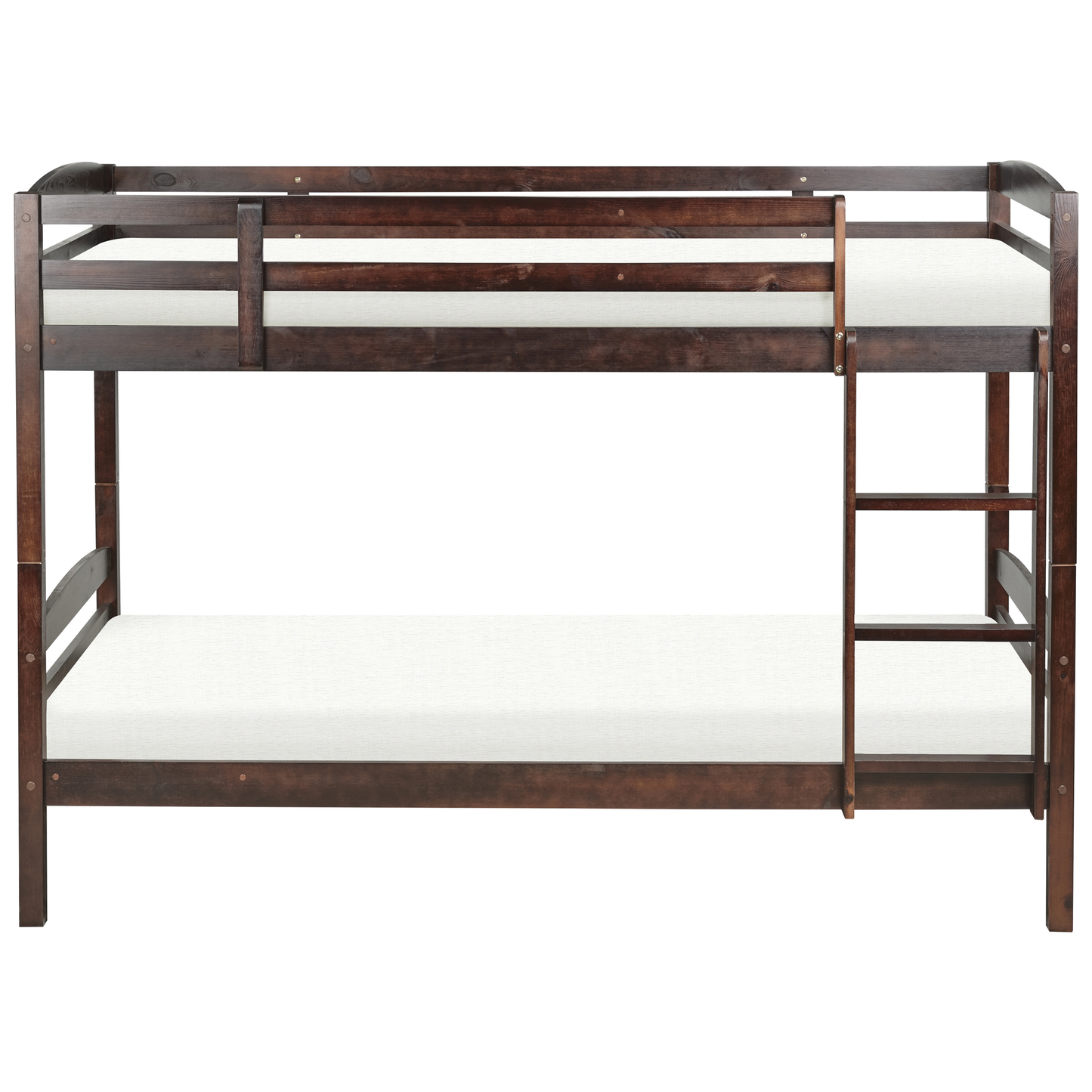 Hochbett Kiefernholz REGAT 90 x 200 cm Dunkelbraun