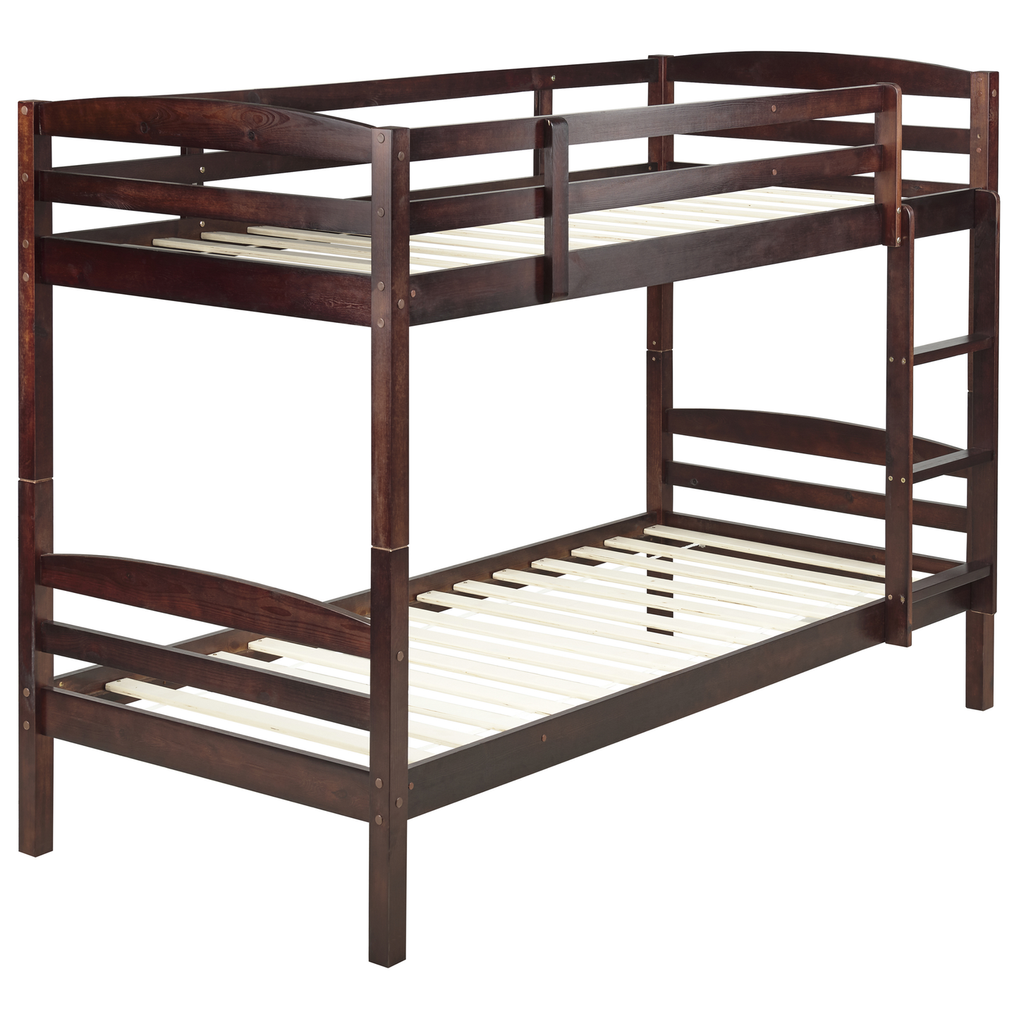 Hochbett Kiefernholz REGAT 90 x 200 cm Dunkelbraun