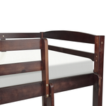 Hochbett Kiefernholz REGAT 90 x 200 cm Dunkelbraun