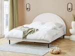 Bett mit Lattenrost Bouclé MARGUT 160 x 200 cm Weiss