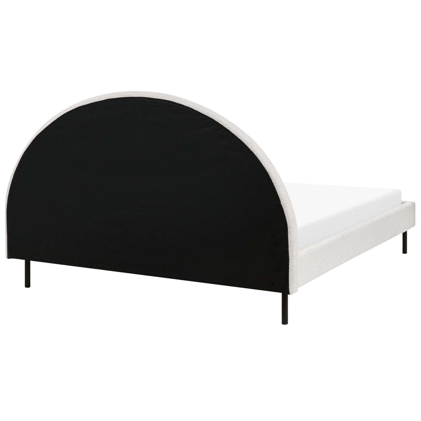 Bett mit Lattenrost Bouclé MARGUT 160 x 200 cm Weiss