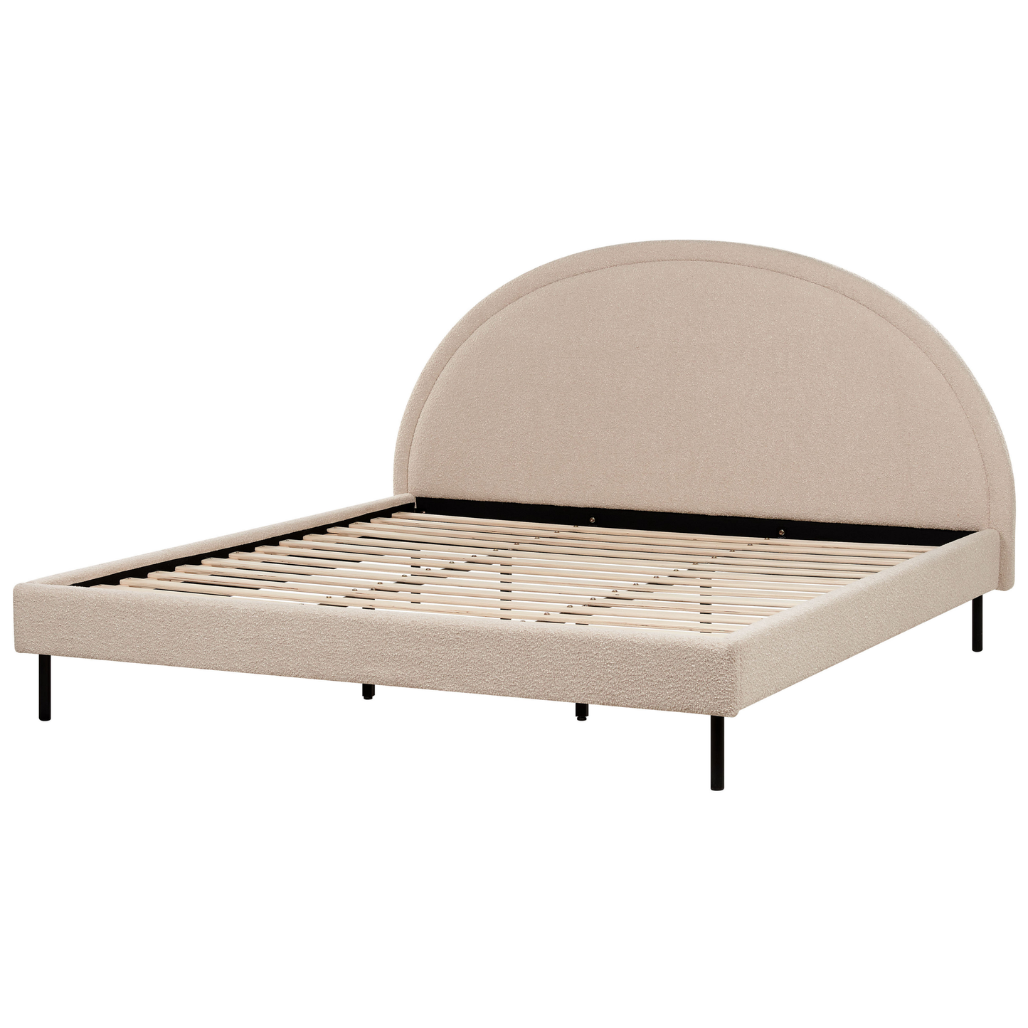 Bett mit Lattenrost Bouclé MARGUT 180 x 200 cm Beige