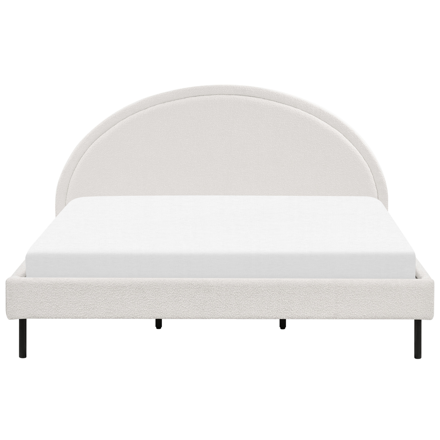 Bett mit Lattenrost Bouclé MARGUT 180 x 200 cm Weiss
