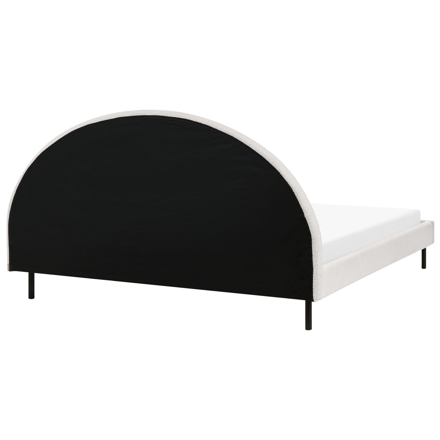 Bett mit Lattenrost Bouclé MARGUT 180 x 200 cm Weiss