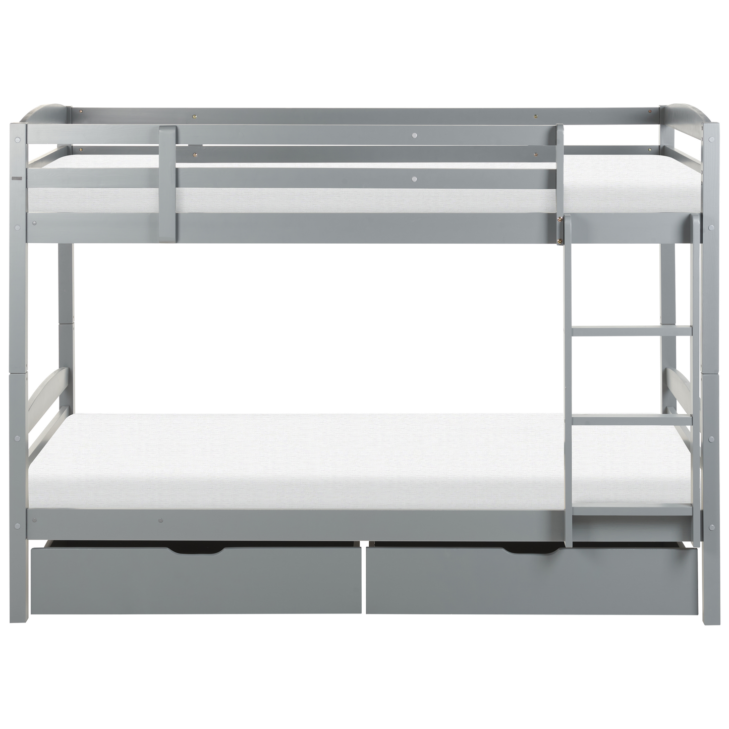 Hochbett mit Schubladen Kiefernholz REGAT 90 x 200 cm Grau